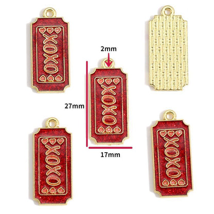 5PCS Valentines Theme Collection Charm For Jewelry Making Findings