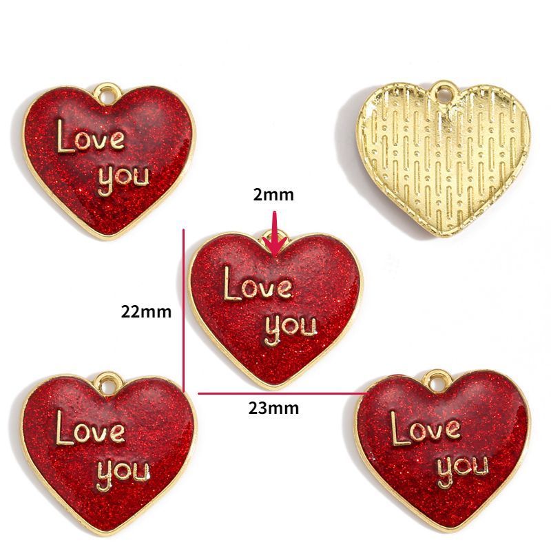 5PCS Valentines Theme Collection Charm For Jewelry Making Findings
