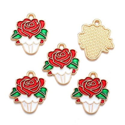5PCS Valentines Theme Collection Charm For Jewelry Making Findings