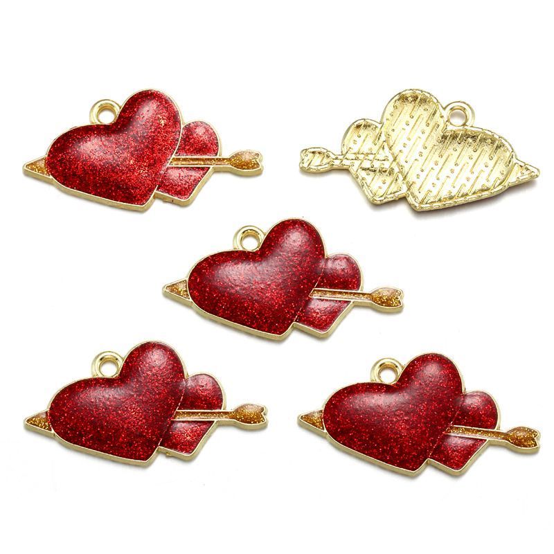 5PCS Valentines Theme Collection Charm For Jewelry Making Findings