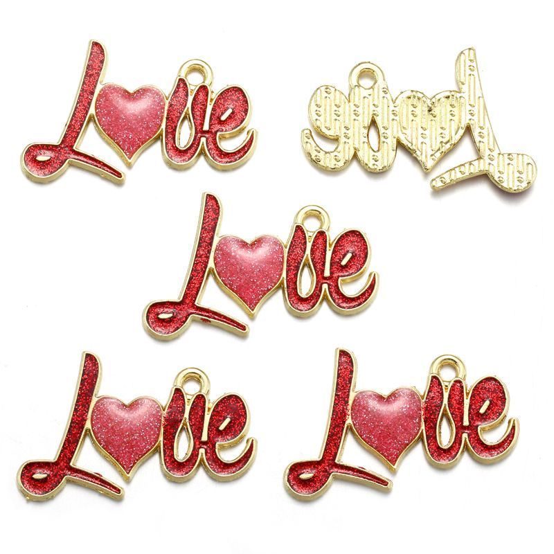 5PCS Valentines Theme Collection Charm For Jewelry Making Findings
