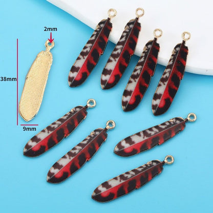 5PCS Feather Collection Charm For Jewelry Making Findings