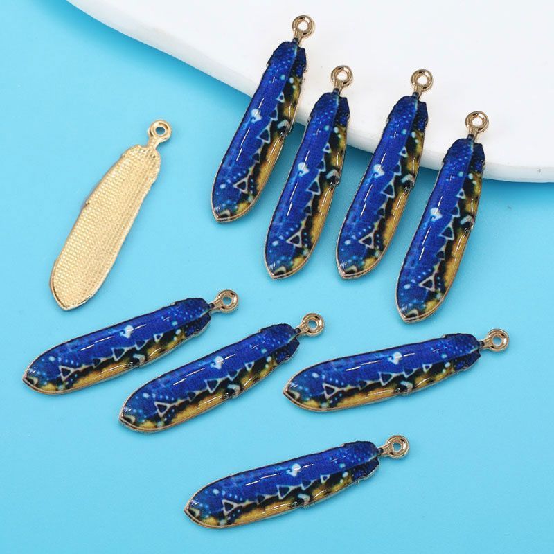 5PCS Feather Collection Charm For Jewelry Making Findings