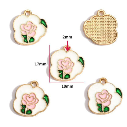 5PCS Pink Valentines Theme Collection Charm For Jewelry Making Findings