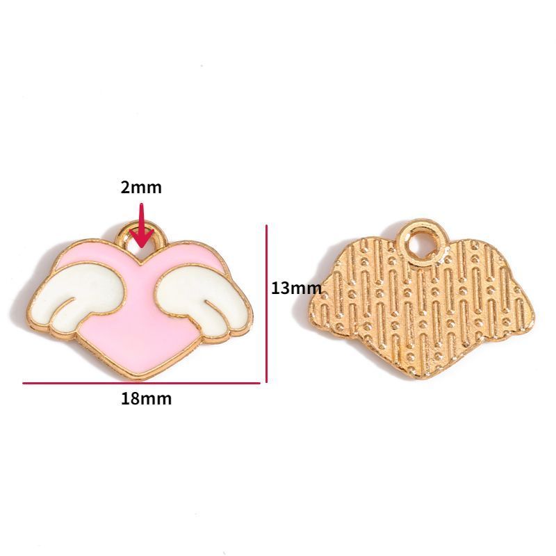5PCS Pink Valentines Theme Collection Charm For Jewelry Making Findings