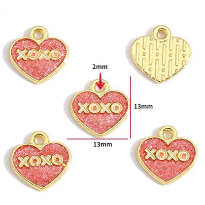 5PCS Pink Valentines Theme Collection Charm For Jewelry Making Findings