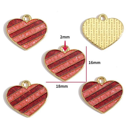 5PCS Pink Valentines Theme Collection Charm For Jewelry Making Findings