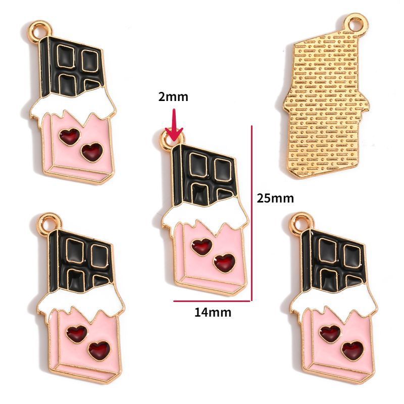 5PCS Pink Valentines Theme Collection Charm For Jewelry Making Findings