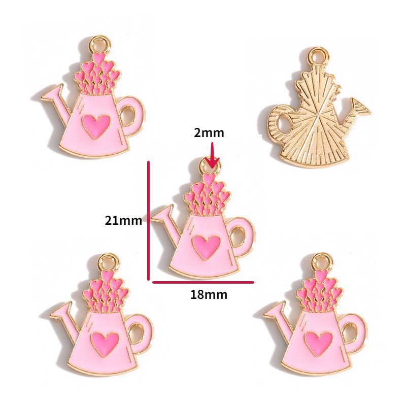 5PCS Pink Valentine's Day Collection Charm For Jewelry Making Findings