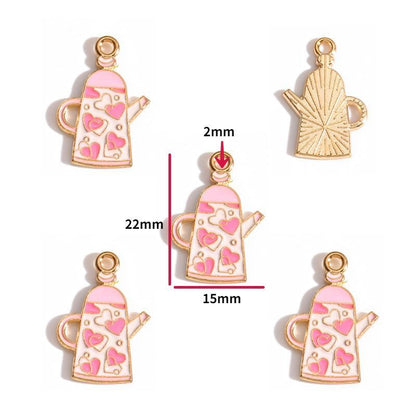 5PCS Pink Valentine's Day Collection Charm For Jewelry Making Findings