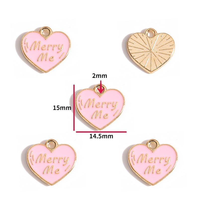 5PCS Pink Valentine's Day Collection Charm For Jewelry Making Findings