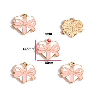 5PCS Pink Valentine's Day Collection Charm For Jewelry Making Findings