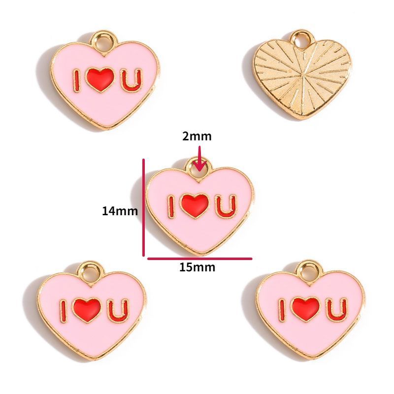 5PCS Pink Valentine's Day Collection Charm For Jewelry Making Findings