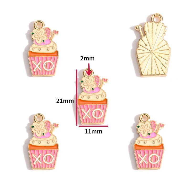 5PCS Pink Valentine's Day Collection Charm For Jewelry Making Findings