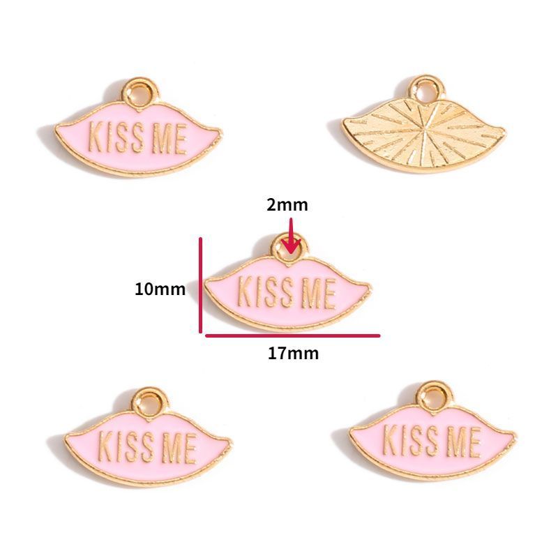 5PCS Pink Valentine's Day Collection Charm For Jewelry Making Findings