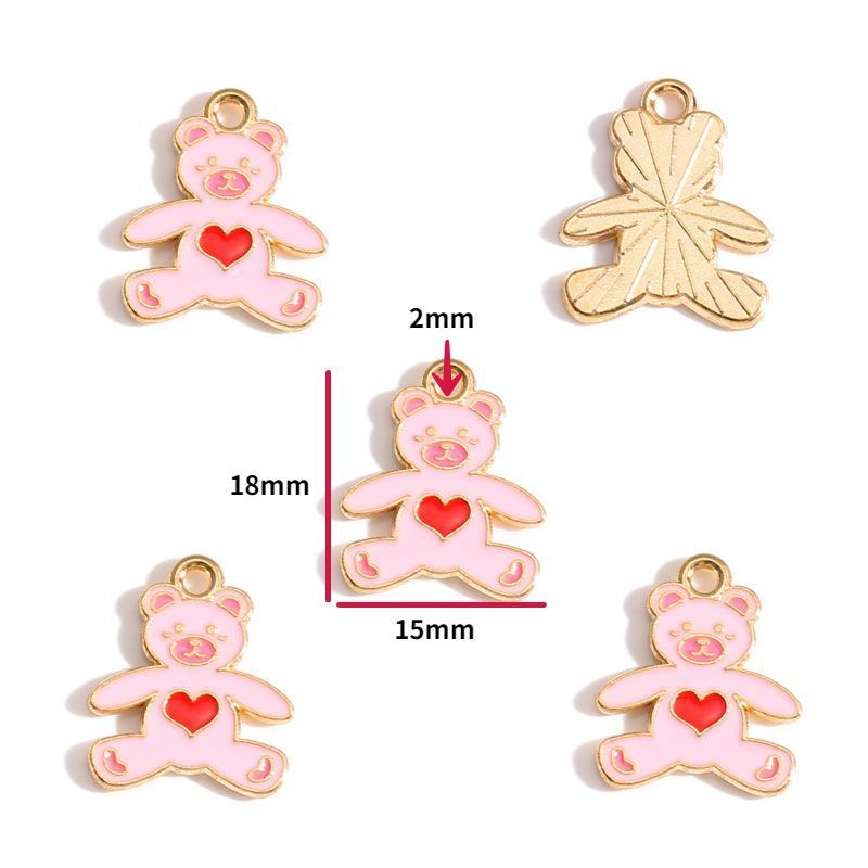 5PCS Pink Valentine's Day Collection Charm For Jewelry Making Findings