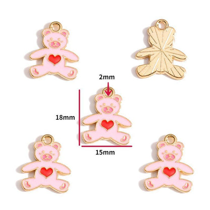 5PCS Pink Valentine's Day Collection Charm For Jewelry Making Findings