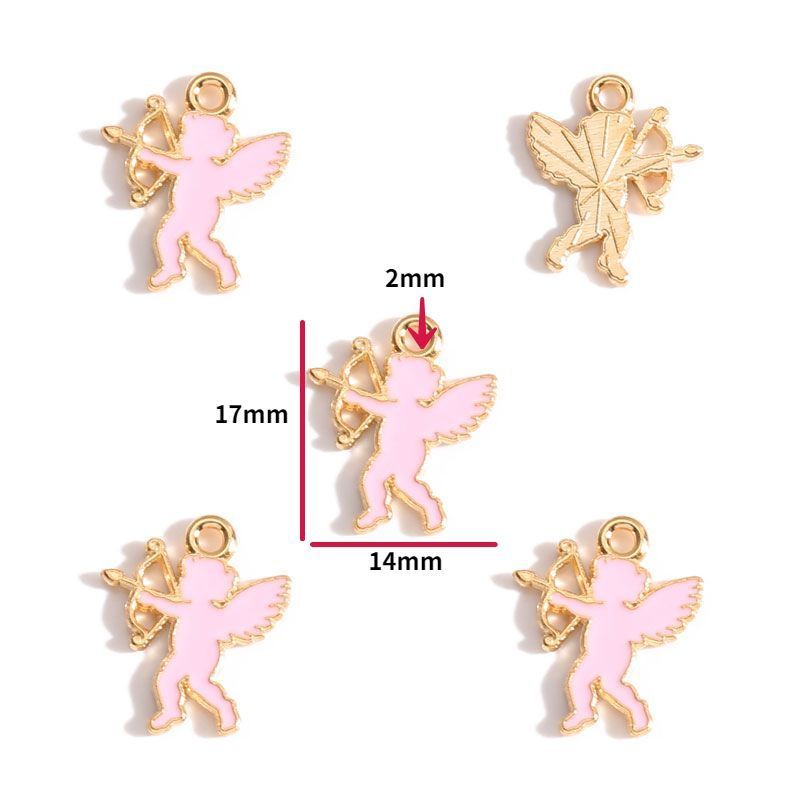 5PCS Pink Valentine's Day Collection Charm For Jewelry Making Findings