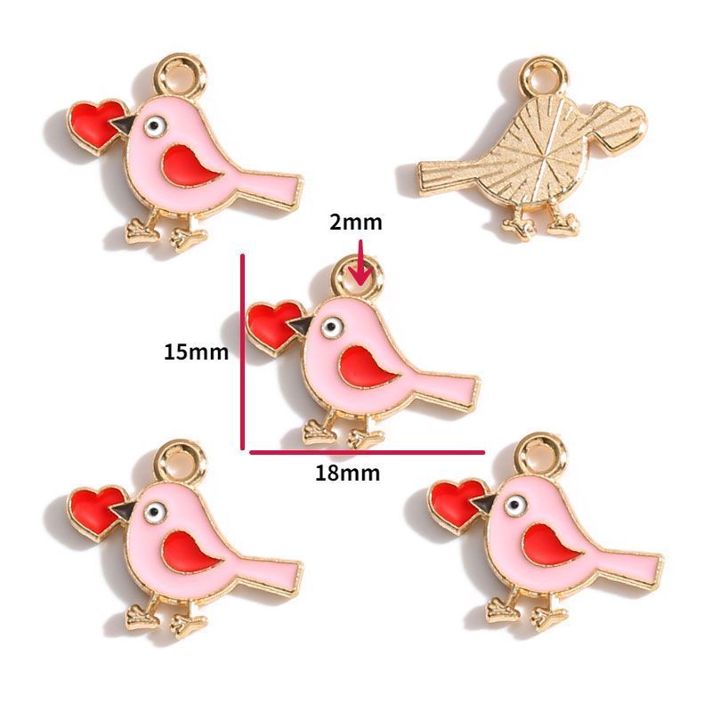 5PCS Pink Valentine's Day Collection Charm For Jewelry Making Findings