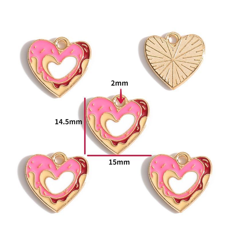 5PCS Pink Valentine's Day Collection Charm For Jewelry Making Findings