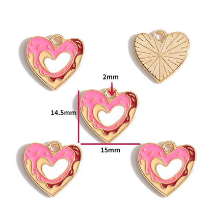 5PCS Pink Valentine's Day Collection Charm For Jewelry Making Findings
