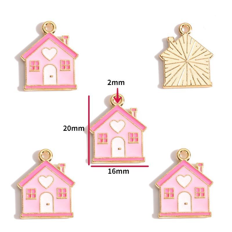 5PCS Pink Valentine's Day Collection Charm For Jewelry Making Findings