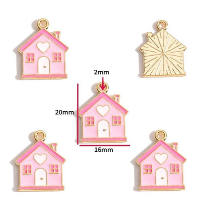 5PCS Pink Valentine's Day Collection Charm For Jewelry Making Findings