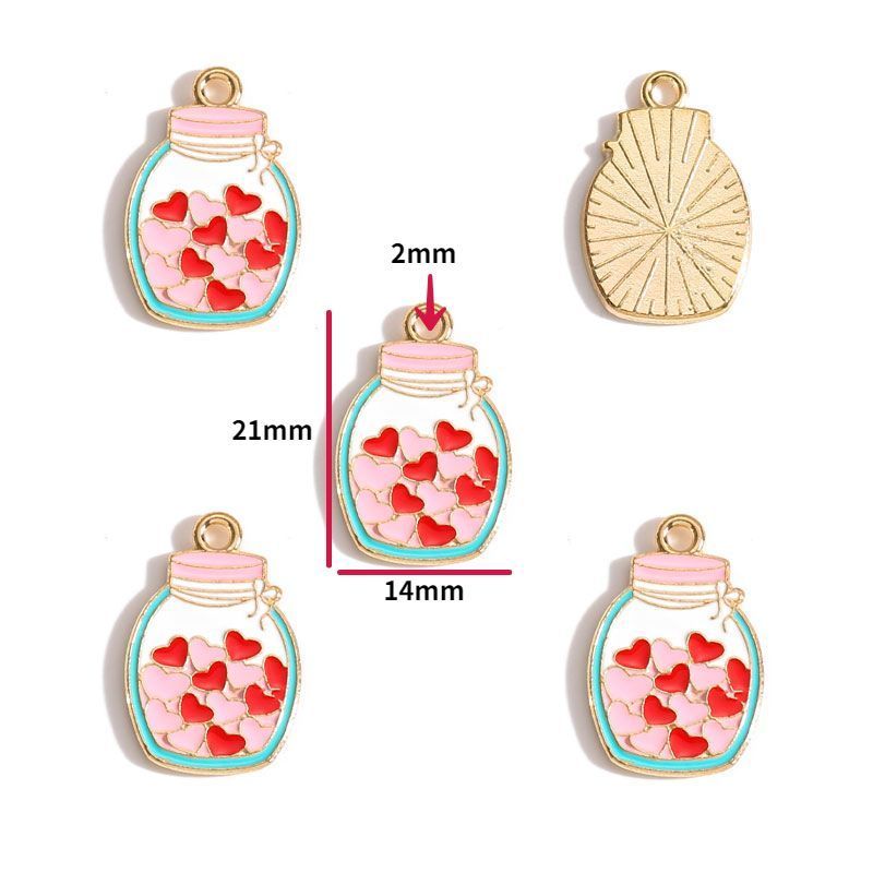 5PCS Pink Valentine's Day Collection Charm For Jewelry Making Findings