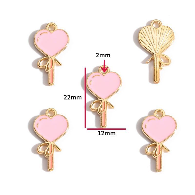 5PCS Pink Valentine's Day Collection Charm For Jewelry Making Findings