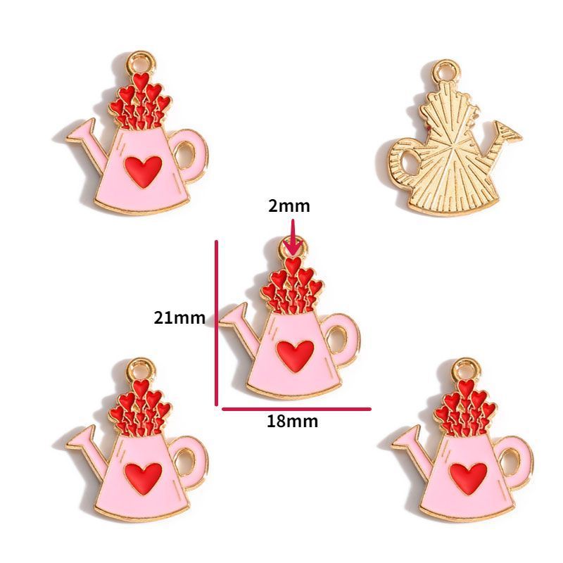 5PCS Pink Valentine's Day Collection Charm For Jewelry Making Findings