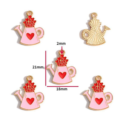 5PCS Pink Valentine's Day Collection Charm For Jewelry Making Findings