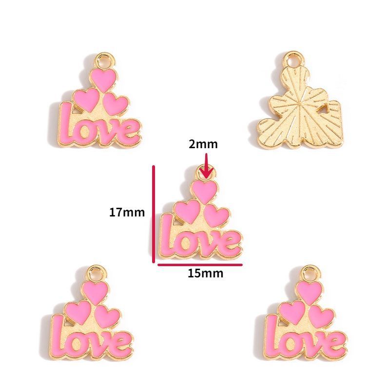 5PCS Pink Valentine's Day Collection Charm For Jewelry Making Findings