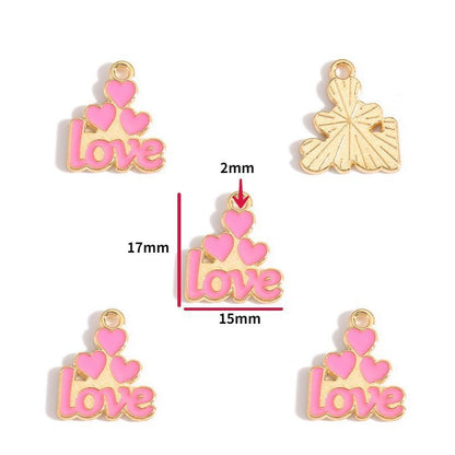 5PCS Pink Valentine's Day Collection Charm For Jewelry Making Findings