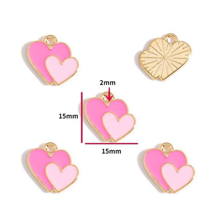 5PCS Pink Valentine's Day Collection Charm For Jewelry Making Findings