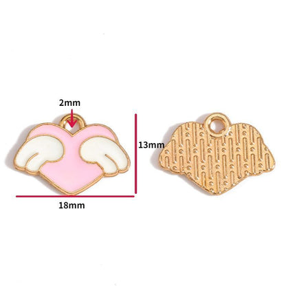 5PCS Pink Valentine's Day Collection Charm For Jewelry Making Findings