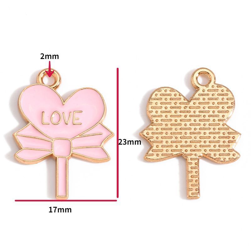 5PCS Pink Valentine's Day Collection Charm For Jewelry Making Findings
