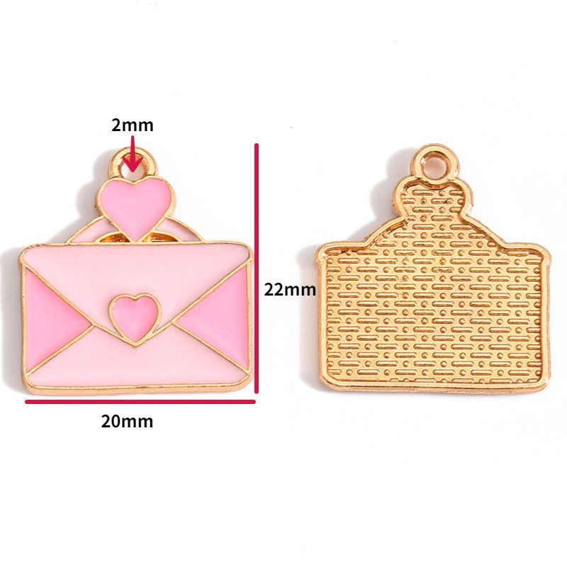 5PCS Pink Valentine's Day Collection Charm For Jewelry Making Findings