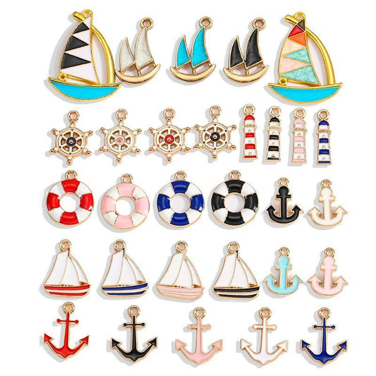 5PCS Nautical Collection Charm For Jewelry Making Findings
