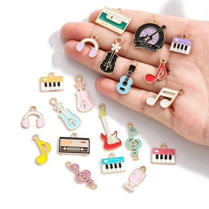 5PCS Music-Theme Collection Charm For Jewelry Making Findings
