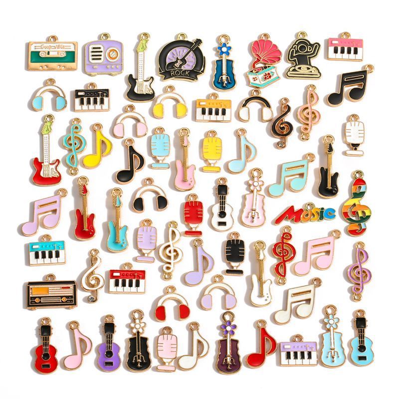 5PCS Music-Theme Collection Charm For Jewelry Making Findings