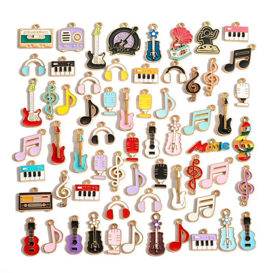 5PCS Music-Theme Collection Charm For Jewelry Making Findings