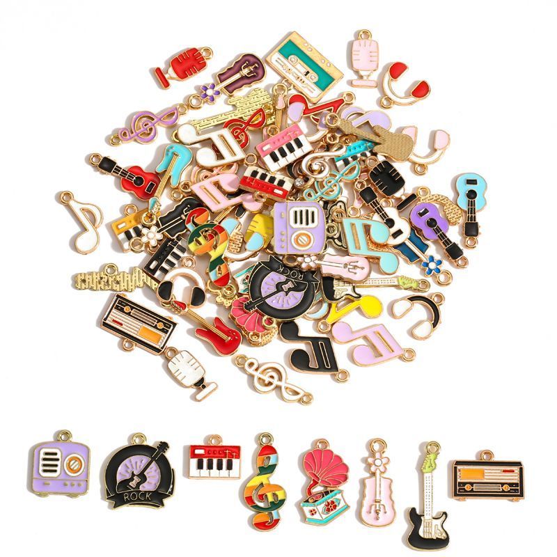 5PCS Music-Theme Collection Charm For Jewelry Making Findings
