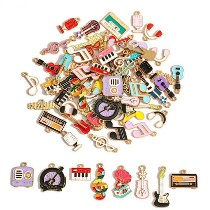 5PCS Music-Theme Collection Charm For Jewelry Making Findings