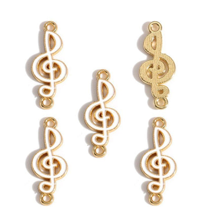 5PCS Music-Theme Collection Charm For Jewelry Making Findings