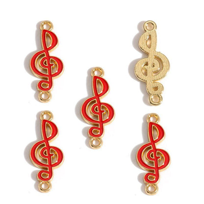 5PCS Music-Theme Collection Charm For Jewelry Making Findings