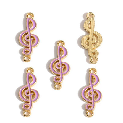 5PCS Music-Theme Collection Charm For Jewelry Making Findings