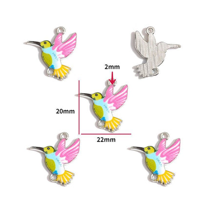 2PCS Hummingbirds Collection Charm For Jewelry Making Findings