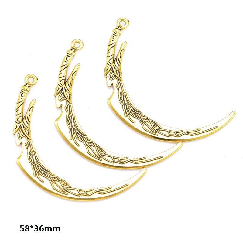 5PCS Antique Gold Color Fantasy Weapon Charm For Jewelry Making Findings