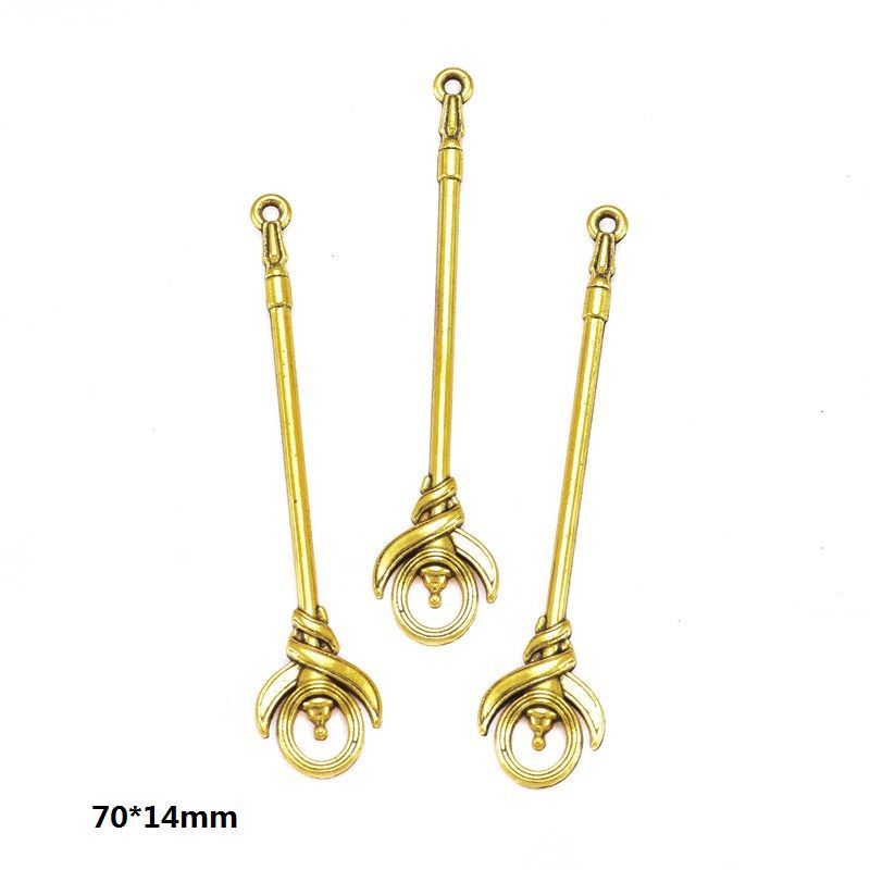 5PCS Antique Gold Color Fantasy Weapon Charm For Jewelry Making Findings