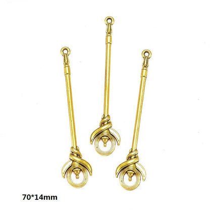 5PCS Antique Gold Color Fantasy Weapon Charm For Jewelry Making Findings
